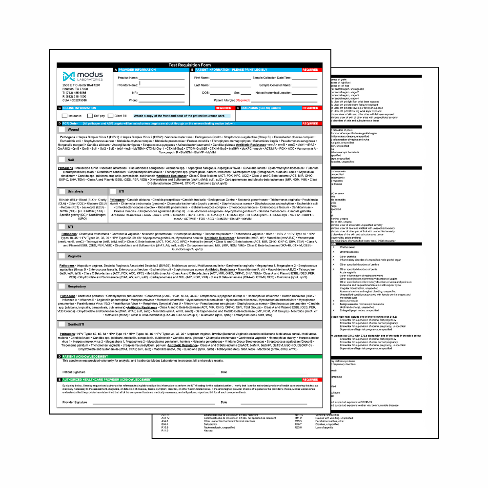Printed Requisition Forms (10 pack) – Modus